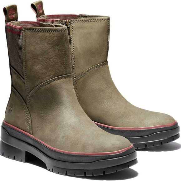 New! Timberland US10 Women's Malynn Side Zip Boots‎ Weather Leather Fabric - Picture 2 of 5